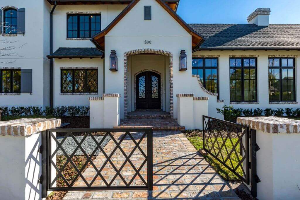 French Eclectic Design in Winter Park - front entrance