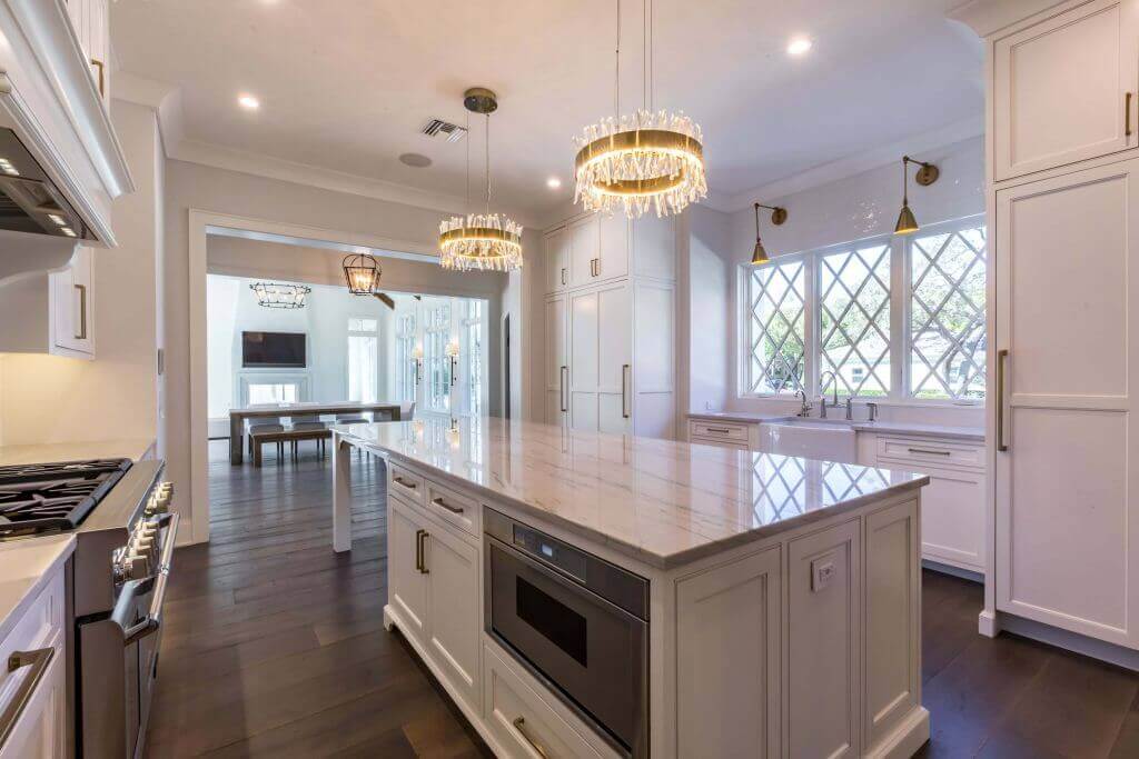French Eclectic Design in Winter Park - kitchen and dining area