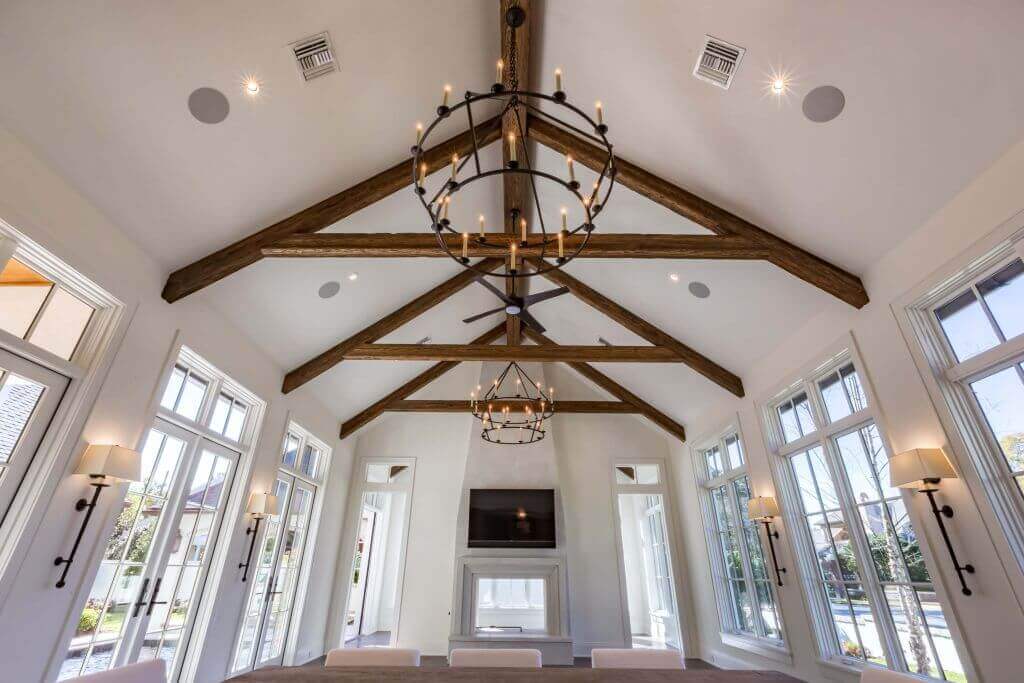 French Eclectic Design in Winter Park - living room ceiling