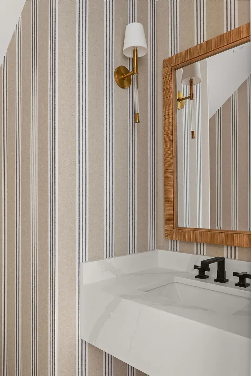 Island Transitional Home - Powder Room